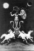 Abraxas, símbolo do Deus-Vivo tântrico, criação artística de Basilides