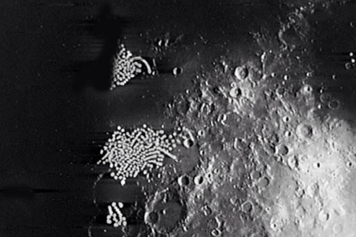 Que estranhas estruturas seriam estas, fotografadas em solo lunar?