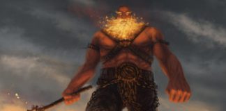 O grande deus do vulcão Vesúvio